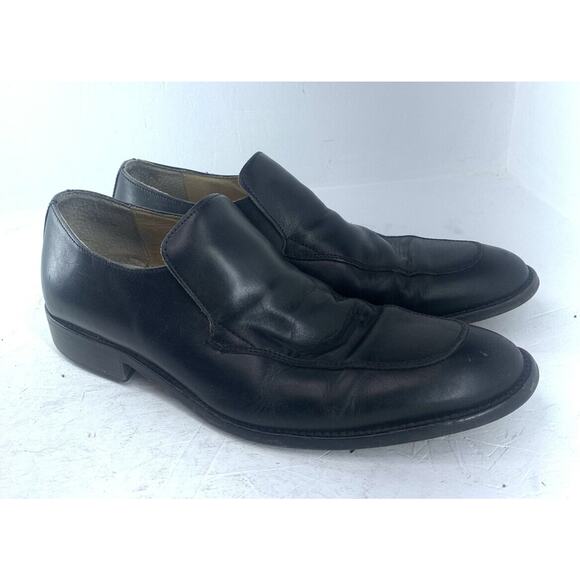 Coach 100% Leather Slip On Loafer Dress Shoes Size 10 Men's Black Made In Italy - Picture 1 of 11